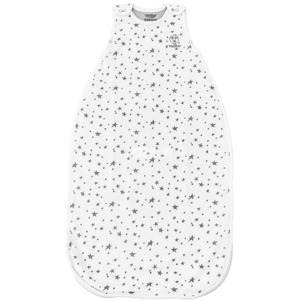 Woolino sleep sack sleep bag, 4 season, Merino Wool & Organic Cotton, Star White